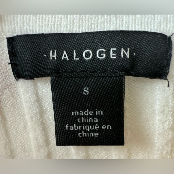 Halogen women’s Rib Ivory Sweater Scoop Neck size Small   - Picture 4 of 5